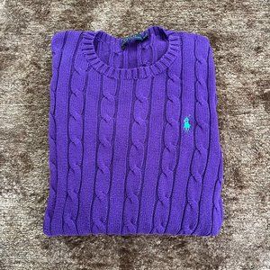 Polo Ralph Lauren Cable Knit Sweater Purple